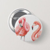 Tropisch | Familie van Flamingos Ronde Button 5,7 Cm (Voorkant /achterkant)