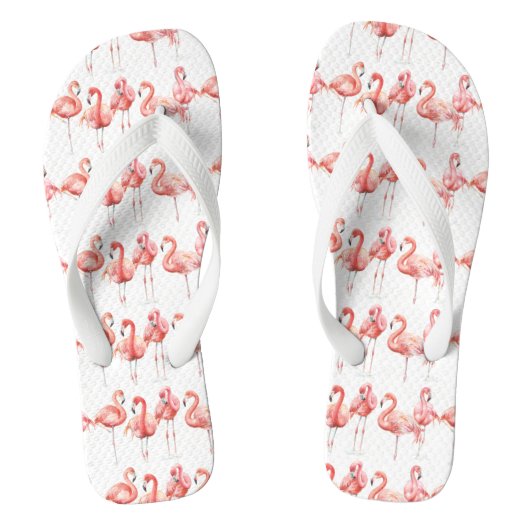 Tropisch | Familie van Flamingos Teenslippers (Voetbed)
