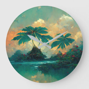 Tropisch Fantastisch Zee en palmbomen Grote Klok