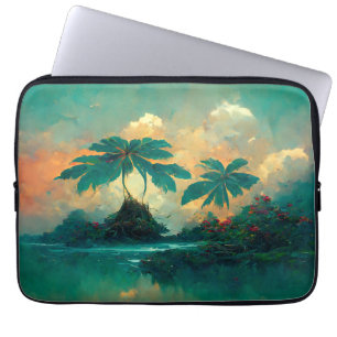 Tropisch Fantastisch Zee en palmbomen Laptop Sleeve