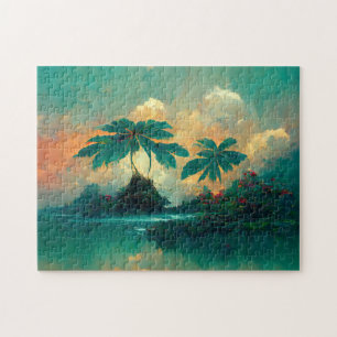 Tropisch Fantastisch Zee en palmbomen Legpuzzel