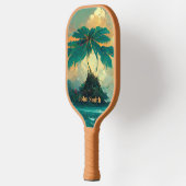 Tropisch Fantastisch Zee en palmbomen Monogram Pickleball Paddle (Links)