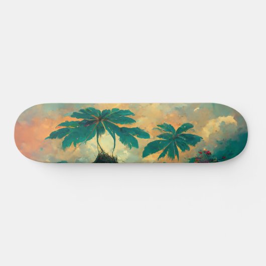 Tropisch Fantastisch Zee en palmbomen Persoonlijk Skateboard (Horizontaal)