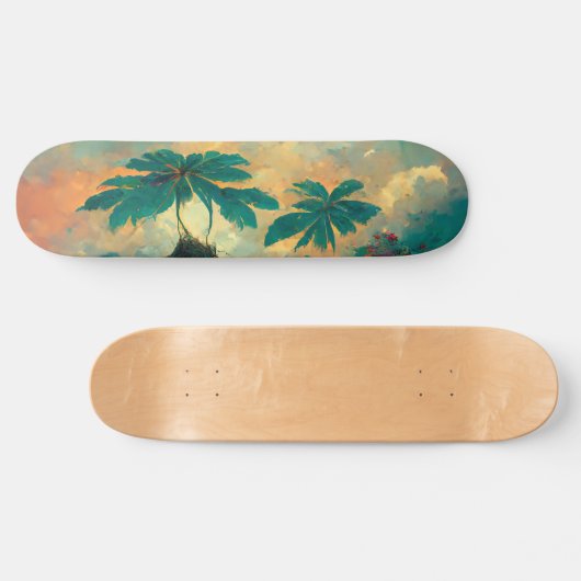 Tropisch Fantastisch Zee en palmbomen Persoonlijk Skateboard (Horizontaal)