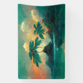 Tropisch Fantastisch Zee en palmbomen Spandoek (Verticaal)