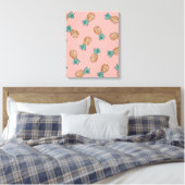 tropisch faux gouden ananananaspatroon canvas afdruk (Insitu (Slaapkamer))