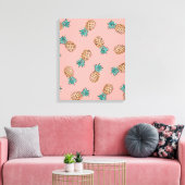 tropisch faux gouden ananananaspatroon canvas afdruk (Insitu (Woonkamer))