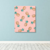 tropisch faux gouden ananananaspatroon canvas afdruk (Insitu (Houten vloer))