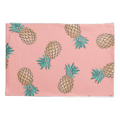 tropisch faux gouden ananananaspatroon kussensloop (Achterkant)