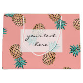 tropisch faux gouden ananananaspatroon large cadeautasje (Voorkant)