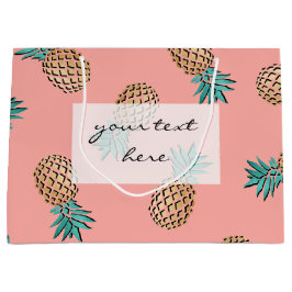 tropisch faux gouden ananananaspatroon large cadeautasje