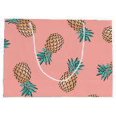 tropisch faux gouden ananananaspatroon large cadeautasje (Achterkant)