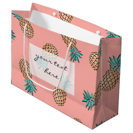 tropisch faux gouden ananananaspatroon large cadeautasje