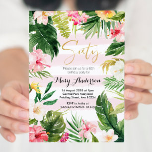 Tropisch feest 40 60e verjaardag Uitnodiging