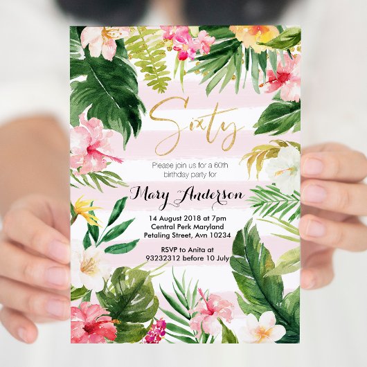 Tropisch feest 40 60e verjaardag Uitnodiging