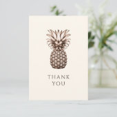 Tropisch feest met  ananas bedankkaart (Staand voorkant)