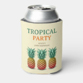 Tropisch feest met ananas blikjeskoeler (Blikje Achterkant)