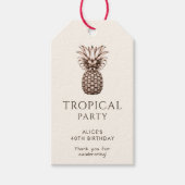 Tropisch feest met  ananas cadeaulabel (Voorkant)