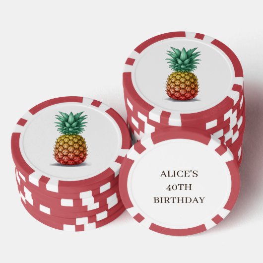 Tropisch feest met ananas poker chips (Opstapeling)