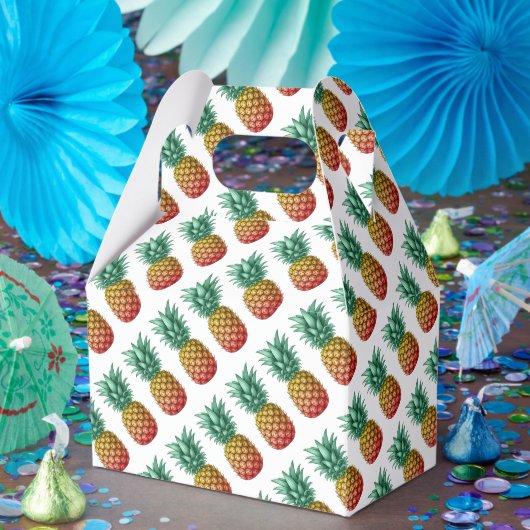 Tropisch feest met retro ananas bedankdoosjes (Feest)