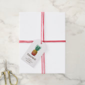 Tropisch feest met retro ananas cadeaulabel (Met Touw)