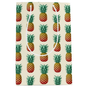 Tropisch feest met retro ananas medium cadeauzakje