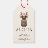Tropisch feest met vintage ananas cadeaulabel (Voorkant)