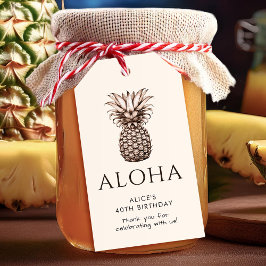 Tropisch feest met vintage ananas cadeaulabel