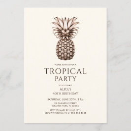 Tropisch feest met vintage ananas kaart