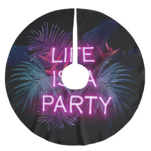 Tropisch feest, neon palmbladeren. kerstboom rok