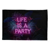 Tropisch feest, neon palmbladeren. kussensloop (Achterkant)