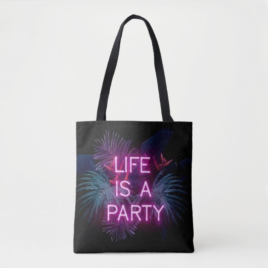 Tropisch feest, neon palmbladeren. tote bag (Voorkant)