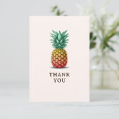 Tropisch feest retro ananas bedankkaart (Staand voorkant)