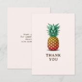 Tropisch feest retro ananas bedankkaart (Voorkant / Achterkant)