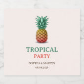 Tropisch feest retro ananas bier etiket (Enkel label)