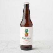 Tropisch feest retro ananas bier etiket (Voorkant)