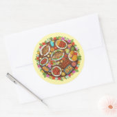 Tropisch feest ronde sticker (Envelop)