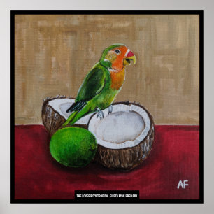 Tropisch Feest Schilderij van de Liefdesvogel door Poster