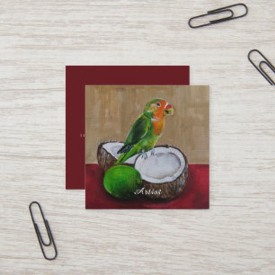 Tropisch Feest Schilderij van de Liefdesvogel door Vierkante Visitekaartje