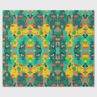 Tropisch Feest Toekan & Flamingo Cadeaupapier