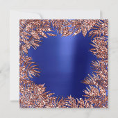 Tropisch fern Leafs omhuld Roos goudkoper blauw Kaart (Achterkant)