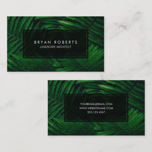 Tropisch Fern Professional Landscape Architect Visitekaartje (Voorkant / Achterkant)