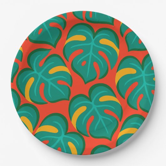 Tropisch Fiesta Patroon Papieren Bordje (Voorkant)