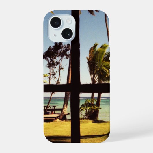 Tropisch Fijisiaans strandtafereel iphcna iPhone 15 Case (Achterkant)