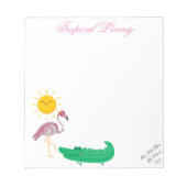 Tropisch Flamingo Alligator Sun Notitieblok (Voorkant)