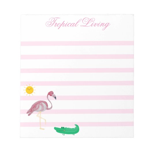 Tropisch Flamingo Alligator Sun Notitieblok (Voorkant)