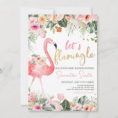 Tropisch Flamingo Baby shower Kaart (Voorkant)