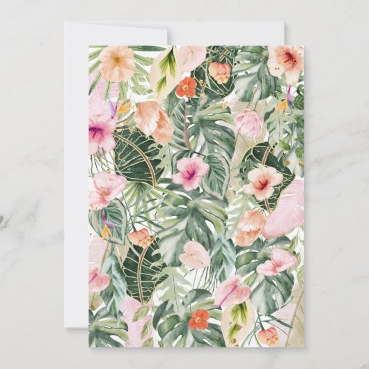 Tropisch Flamingo Baby shower Kaart (Achterkant)