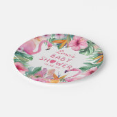 Tropisch Flamingo Baby shower Papier Bord (Gekanteld)