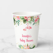 Tropisch Flamingo Baby shower Papieren Bekers (Achterkant)